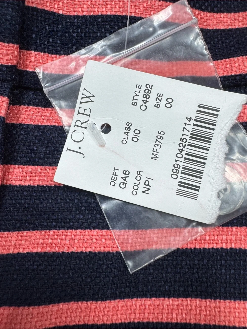 NWT J. Crew High Waist Dolphin Hem Woven  Striped Women’s Shorts Size 00